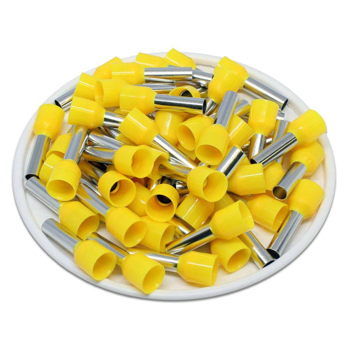 AD60012 - 10 AWG (12mm Pin) Insulated Ferrules - Yellow - Ferrules Direct