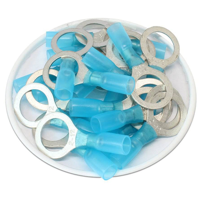 DSB12 - Polyethylene Heat Shrink Ring Term - 16-14 AWG - 1/2" Stud Blue - Ferrules Direct