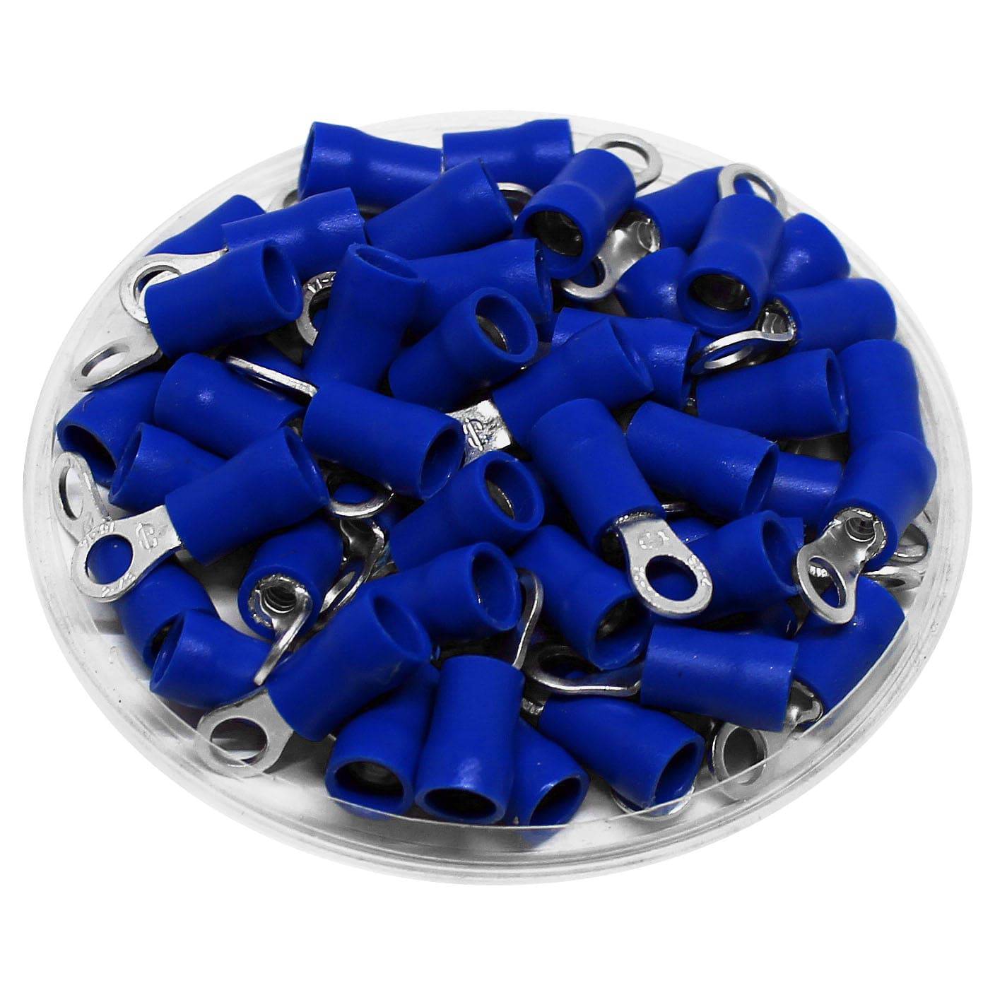 RDS2-3.2 - Double Crimp Vinyl Insulated Ring Terminals - 16-14 AWG - #5 Stud - Ferrules Direct