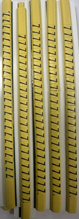 30BY7 - Ademark Style P3 Wire Markers, PVC, Number 7, 3mm, Black & Yellow, 10 Strips