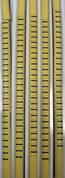 30BYI - Ademark Style P3 Wire Markers, PVC, Letter I, 3mm, Black & Yellow, 10 Strips