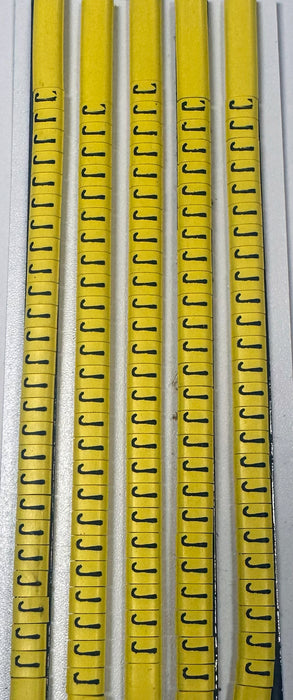 30BYJ - Ademark Style P3 Wire Markers, PVC, Letter J, 3mm, Black & Yellow, 10 Strips