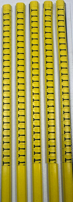 30BYT - Ademark Style P3 Wire Markers, PVC, Letter T, 3mm, Black & Yellow, 10 Strips