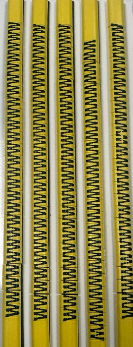 30BYW - Ademark Style P3 Wire Markers, PVC, Letter W, 3mm, Black & Yellow, 10 Strips