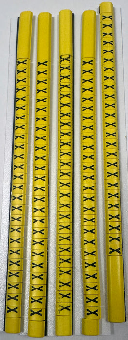 30BYX - Ademark Style P3 Wire Markers, PVC, Letter X, 3mm, Black & Yellow, 10 Strips