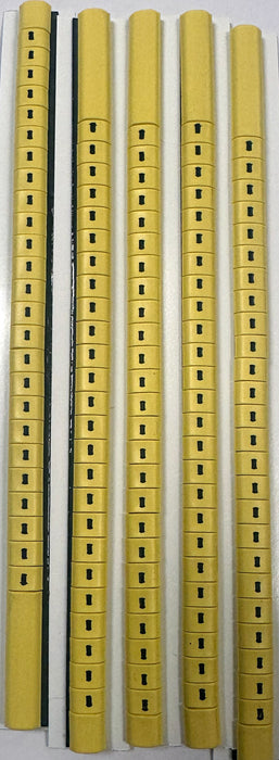 30BY- - Ademark Style P3 Wire Markers, PVC, Minus Symbol, 3mm, Black & Yellow, 10 Strips