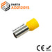 AD212015 - 4 AWG (Small Diameter) Insulated Wire Ferrules, 15mm Pin, Yellow, 100 Pieces - Ferrules Direct