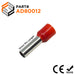 AD80012 - 8 AWG (Small Diameter) Insulated Wire Ferrules, 12mm Pin, Red, 100 Pieces - Ferrules Direct