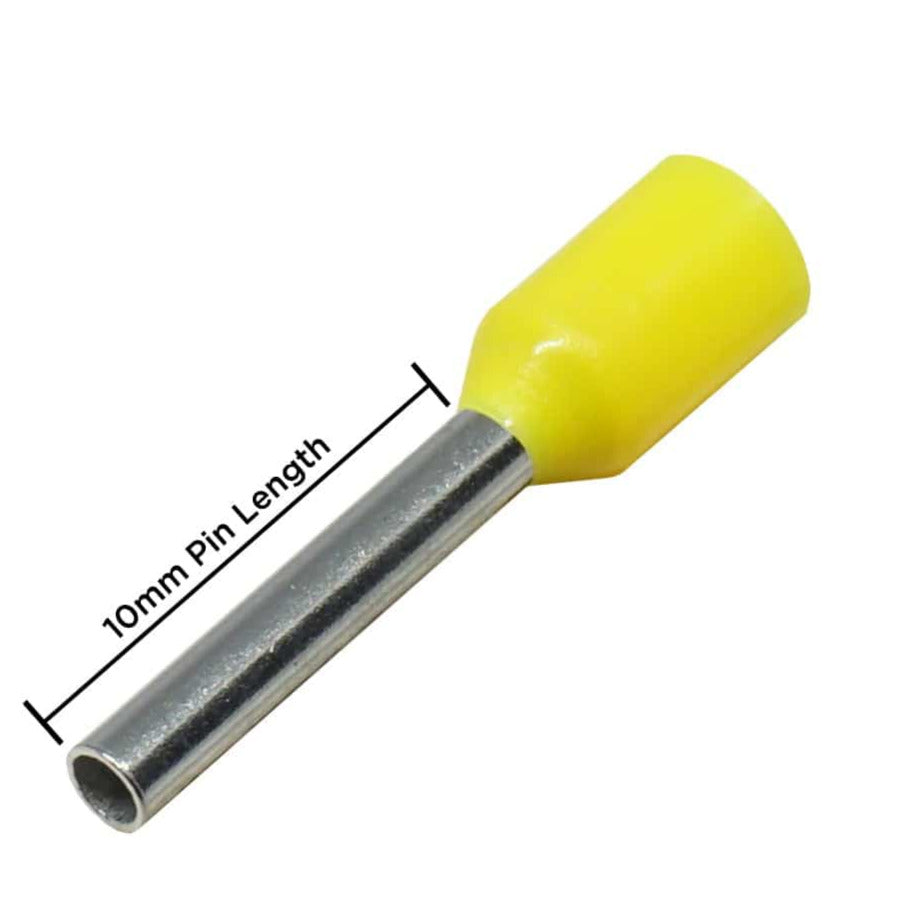 V30AE000014 - Z+F 18AWG Insulated Wire Ferrules, 10mm Pin, Yellow ...
