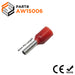 AW15006 - 16 AWG Insulated Wire Ferrules, 6mm Pin, Red, 500 Pieces - Ferrules Direct