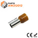 AW212012 - 4 AWG (Small Diameter) Insulated Wire Ferrules, 12mm Pin, Brown, 100 Pieces - Ferrules Direct