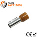 AW212016 - 4 AWG (Small Diameter) Insulated Wire Ferrules, 16mm Pin, Brown, 100 Pieces - Ferrules Direct