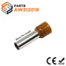 AW212018 - 4 AWG (Small Diameter) Insulated Wire Ferrules, 18mm Pin, Brown, 100 Pieces - Ferrules Direct