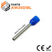 AW25018L - 14 AWG Insulated Wire Ferrules, 18mm Pin, Blue, Wide Collar, 500 Pieces - Ferrules Direct