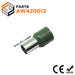 AW420012 - 1 AWG (Small Diameter) Insulated Wire Ferrules, 12mm Pin, Olive Green, 50 Pieces - Ferrules Direct