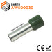 AW500030 - 1 AWG Single Insulated Wire Ferrules, 30mm Pin, Olive Green, 50 Pieces - Ferrules Direct
