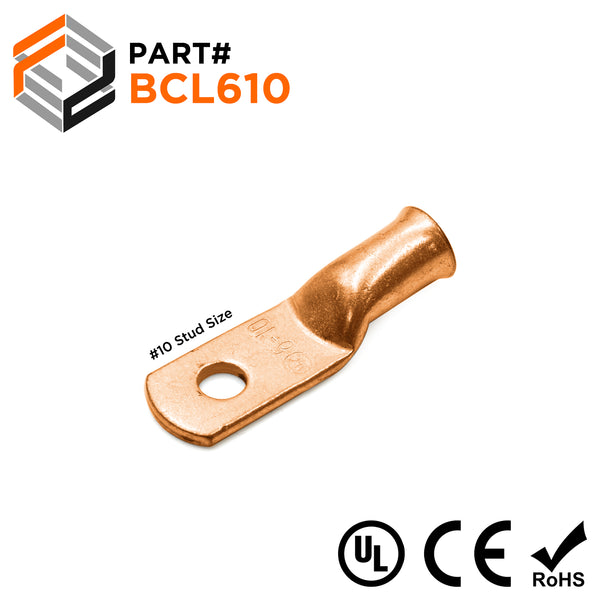 10 Pack Battery Cable Lug Terminals – 8 B&S / 10-6 Gauge Wire – Phoenix Brand