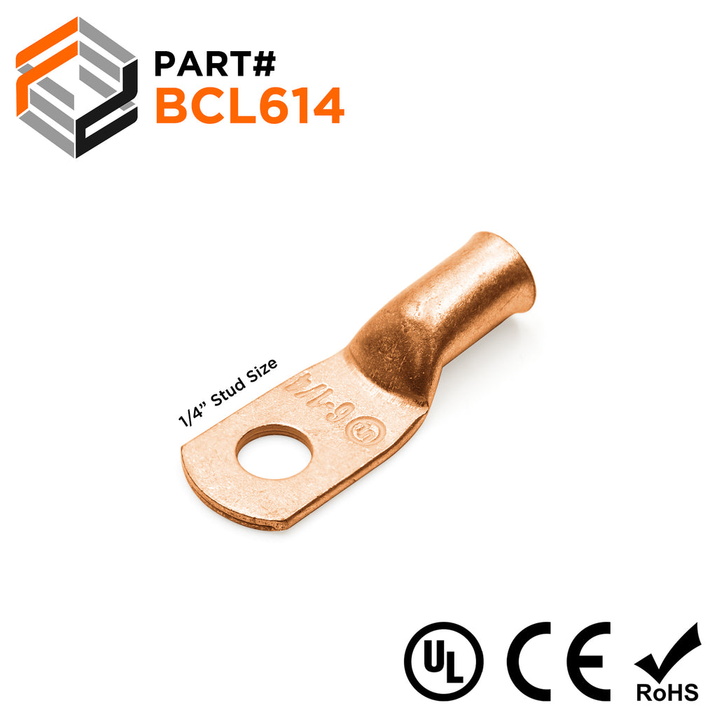 20 Alette Occhiello Per Batteria In Rame, 6 AWG, Foro 1/4 Pollice, Connettori Auto Audio, Nuove
