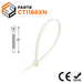 46" Extra Heavy Duty Cable Ties, 175-lb Tensile Strength, Natural, 100-Pack - CT1168XN - Ferrules Direct