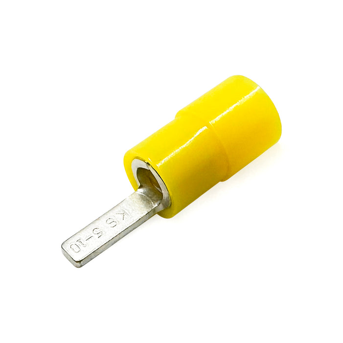 DBNYB5-10 - 12 to 10 AWG Nylon Flat Blade Terminals, Yellow, 10mm Pin, 50 Pieces