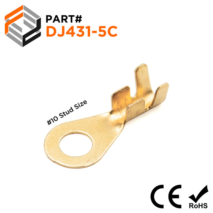 880642-2 TE Connectivity | TE Connectivity Uninsulated Ring Terminal, 4.3mm  Stud Size, 1mm² to 2.5mm² Wire Size | 710-0501 | RS Components