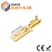 18-16 AWG Quick Disconnects, Male, Lock Tab, NEMA Tab: 6.3, Brass, Open Barrel, 100 Pieces - DJ611-6.3B - Ferrules Direct