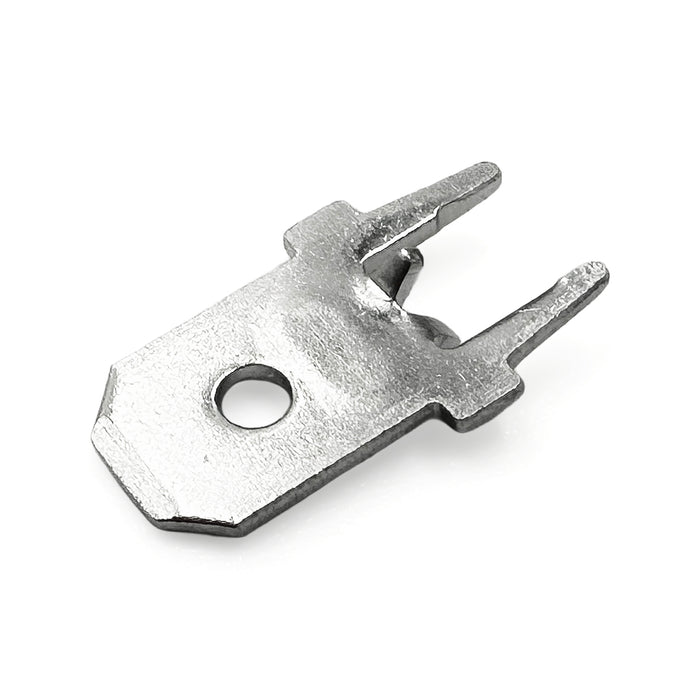 DJ6111-6.3x0.8-T 6.3mm Tab, Quick Connect Male Solder Connectors, Tin Plated Brass, 100 pieces