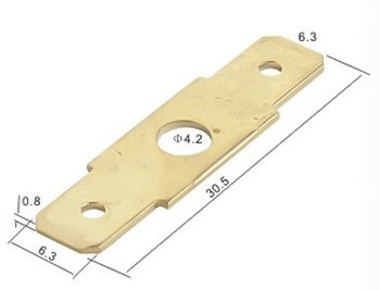 thumbnail image 2 of 100-Pack 6.3mm Brass Crimp Terminals – Female Spade Connectors, Gold Color 2 of 5