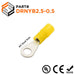 DRNYB2.5-0.5 - Nylon Ring Terminal Brazed Seam 26-22AWG Yellow 100/pk - Ferrules Direct