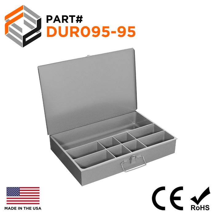 095-95-RSC-IND - Durham Steel Compartment Box, 9 Compartments, Gray, 1 Piece