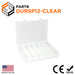 Durham 12-Slot Compartment Box - 10 1/2" x 6 3/16", Clear - SP12 - Ferrules Direct