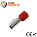 F60012R - 10 AWG Insulated Wire Ferrules, 12mm Pin, Red, 100 Pieces - Ferrules Direct