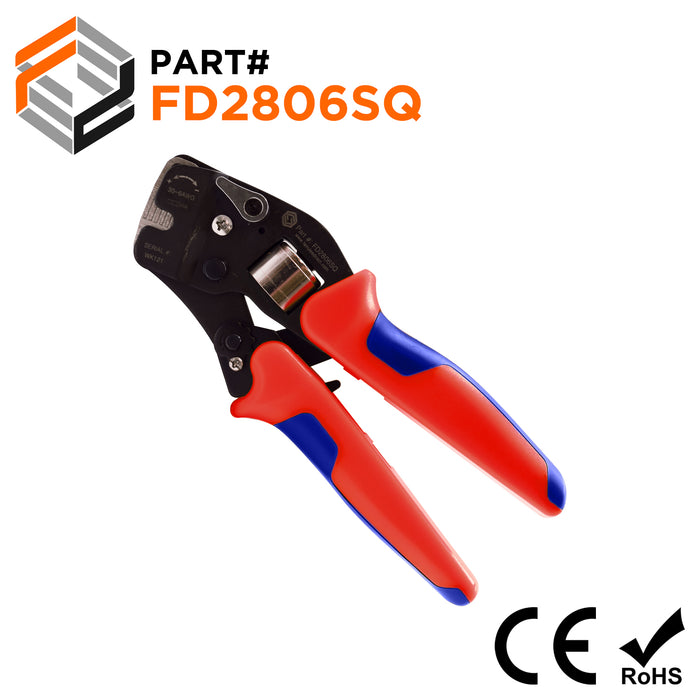 28 to 6 AWG Wire Ferrules Crimping Tool, Self Adjusting, Frontal Load, Square Profile - FD2806SQ