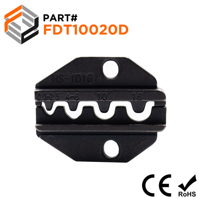 FDT10020D - 22 to 6 AWG Non Insulated Terminals Crimping Die Set, Single Indent Style, 1 Piece