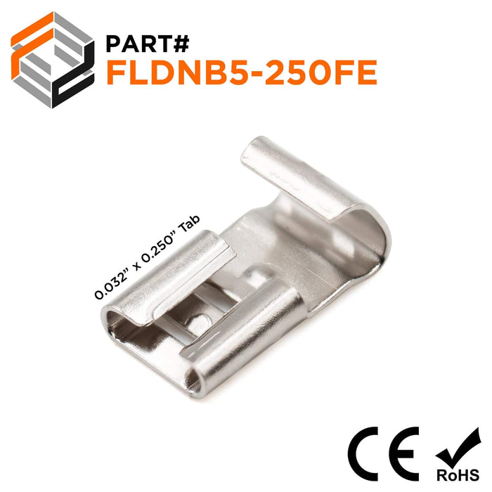 FLDNB5-250FE - Stainless Steel Quick Disconnect - 12-10 AWG - High Temperature - Nickel Plated - Ferrules Direct