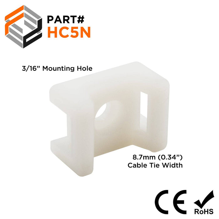 HC5N - Saddle Tie Mount - 0.85 x 0.63 x 0.39" - Natural