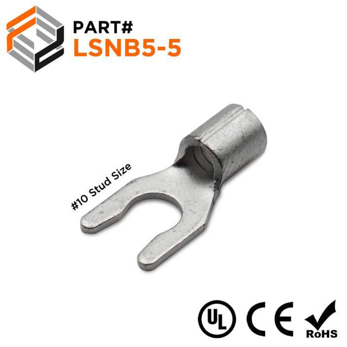 LSNB5-5 Non Insulated Locking Spade Terminals 12-10 AWG - Ferrules Direct
