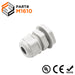M1610GY - M16 x 1.5mm Metric Thread Nylon Cable Gland, Gray, Range: 3/16" to 3/8", UL Listed, IP68, IP69K - 1 Piece - Ferrules Direct