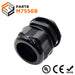 M7556B - M75 x 2mm Metric Thread Nylon Cable Gland, Black, Range: 1-7/8" to 2-3/16", UL Recognized, IP68 - Ferrules Direct