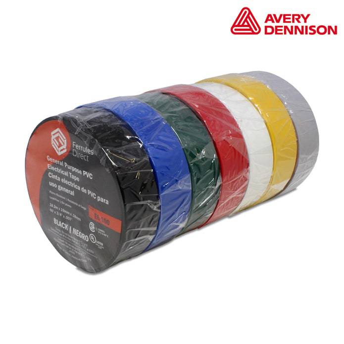 PVC Electrical Tape - 3/4 x 60ft - Multi-Color Variety Pack - 7 Rolls