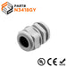 N3418GY - 3/4" NPT Thread Nylon Cable Gland, Gray, Range: 1/2" to 11/16", UL Listed, IP68, IP69K - 1 Piece - Ferrules Direct