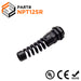 N12612SRB - 1/2" NPT Thread Nylon Cable Gland with Strain Relief, Black, Range: 1/4" to 1/2", UL Listed, IP68, IP69K - 1 Piece - Ferrules Direct