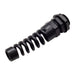 N12612SRB - 1/2" NPT Thread Nylon Cable Gland with Strain Relief, Black, Range: 1/4" to 1/2", UL Listed, IP68, IP69K - 1 Piece - Ferrules Direct