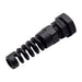 N1407SRB - 1/4" NPT Thread Nylon Cable Gland with Strain Relief, Black, Range: 1/8" to 1/4", UL Listed, IP68, IP69K - 1 Piece - Ferrules Direct