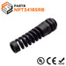 N3418SRB - 3/4" NPT Thread Nylon Flexible Cable Gland, Black, Range: 1/2" to 11/16", UL Listed, IP68, IP69K - 1 Piece - Ferrules Direct