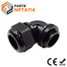 NPTA114 - 1-1/4" NPT Thread Nylon Cable Gland, Black, Right Angle, IP68, Range: 22-29mm, 1 Piece - Ferrules Direct