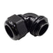 NPTA114 - 1-1/4" NPT Thread Nylon Cable Gland, Black, Right Angle, IP68, Range: 22-29mm, 1 Piece - Ferrules Direct
