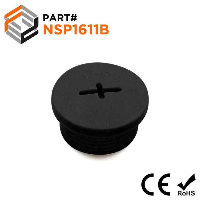 NSP1611B - PG16 Nylon Screw Plug - Black - Ferrules Direct