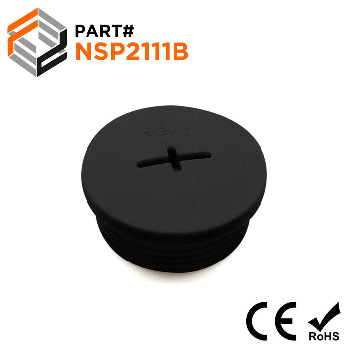 NSP2111B - PG21 Nylon Screw Plug - Black - Ferrules Direct