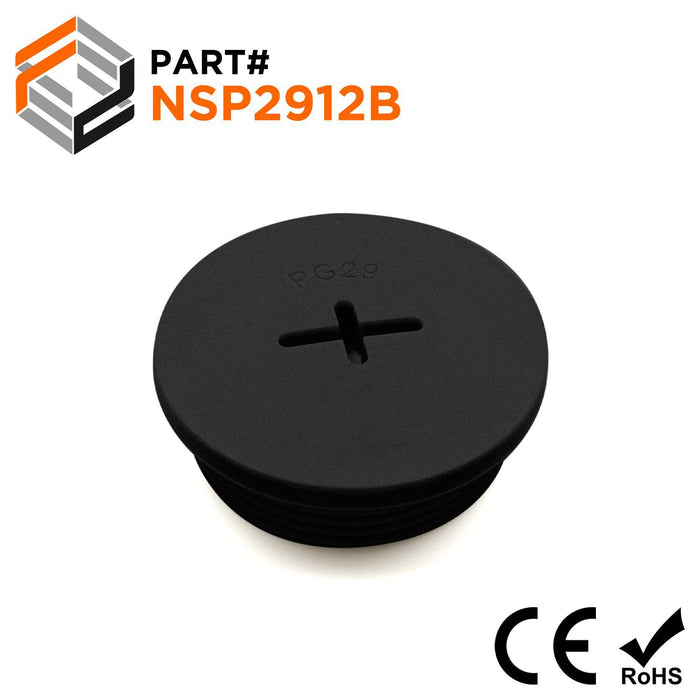 NSP2912B - PG29 Nylon Screw Plug - Black - Ferrules Direct